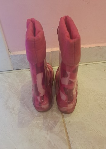 32 Beden Kız Çocuk Pembe Bağcıklı Lastik Çizme