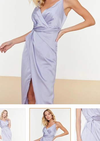 Trendyolmilla Mor Abiye Elbise - Görsel 3