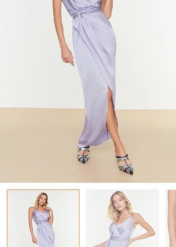 Trendyolmilla Mor Abiye Elbise - Görsel 4