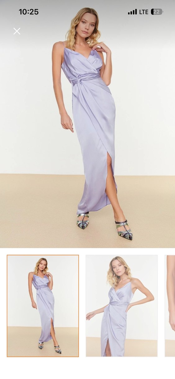 Trendyolmilla Mor Abiye Elbise - Görsel 4