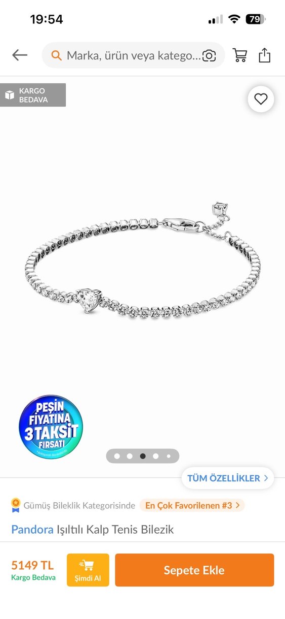 Pandora Kalpli Tenis Bileklik - Görsel 2