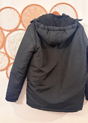 Siyah Kapüşonlu Fermuarlı Erkek Mont - Görsel 5