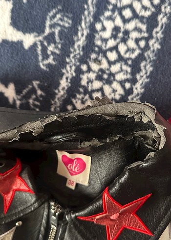 Nakışlı Deri Ceket - Görsel 4