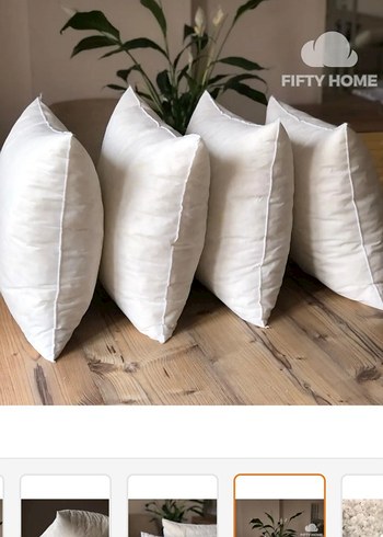 Diğer Fifty Home Dolgun Beyaz Kırlent, iç yastık