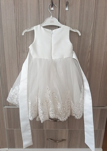 Kız Çocuk Beyaz Dantelli Elbise - Görsel 4