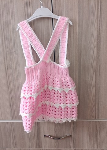 Dantel İşlemeli Pembe Bebek Tulum - Görsel 3