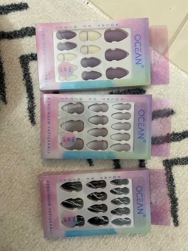 Pastel Renkli Kendinden Yapışkanlı Tırnak Süsü - Görsel 2