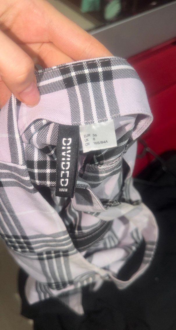 Gri Bej Kareli Midi Askılı Elbise - Görsel 3