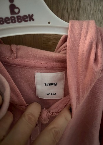 Kız Çocuk Pembe Kapüşonlu Fermuarlı Sweatshirt - Görsel 3