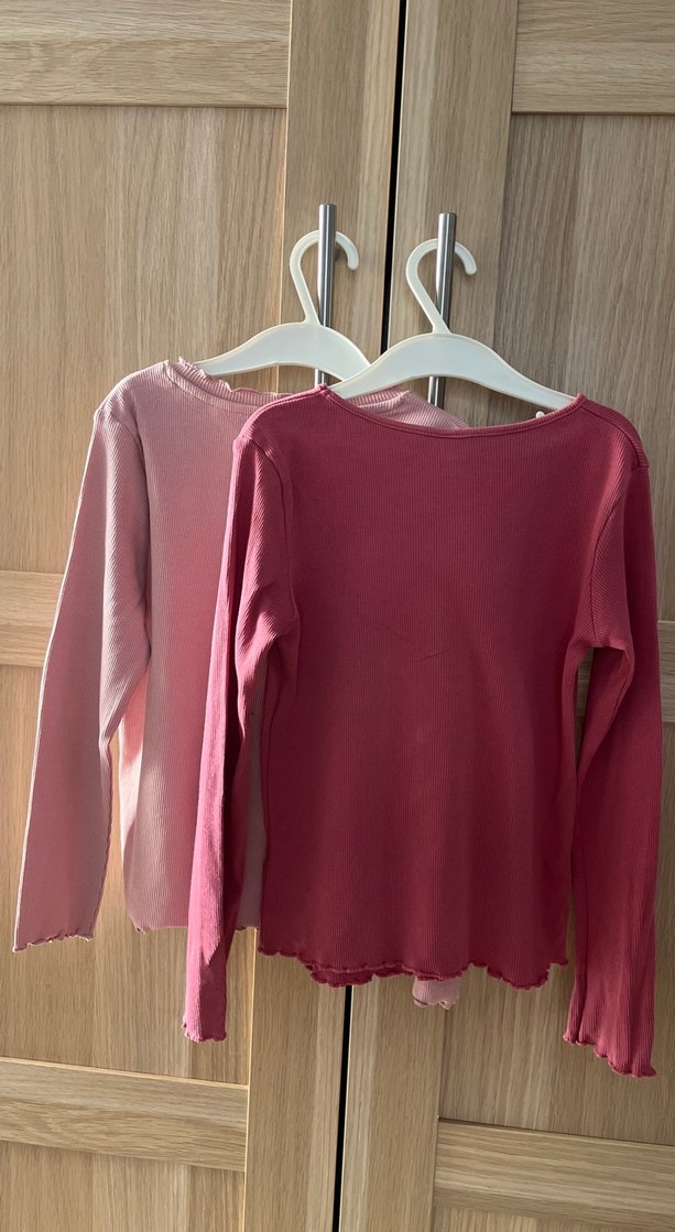 Kız Çocuk Pembe Uzun Kollu tshirt - Görsel 2