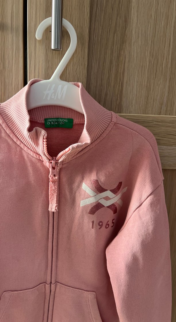 Kız Çocuk Pembe Fermuarlı Hirka - Görsel 2