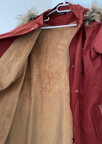 Kahverengi Süet Kadın Kış Montu - Görsel 4