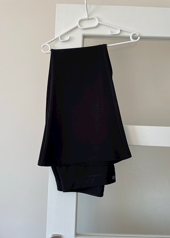 Drapeli Siyah Midi Kumaş Pantolon - Görsel 2