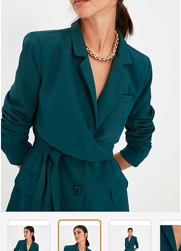 Kuşaklı blazer ceket 