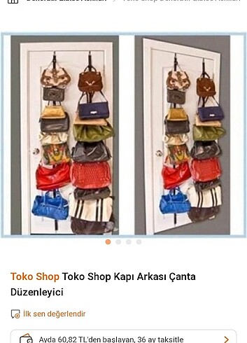 Çanta düzenleyici kapı arkası 