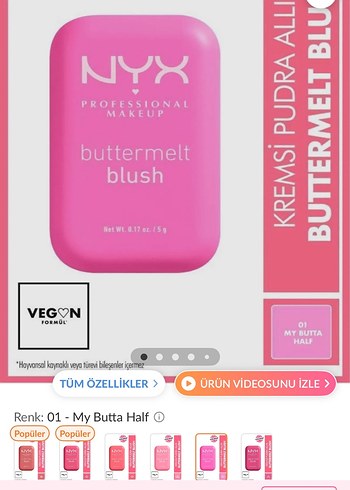 NYX Buttermelt Allık - cool pink 01