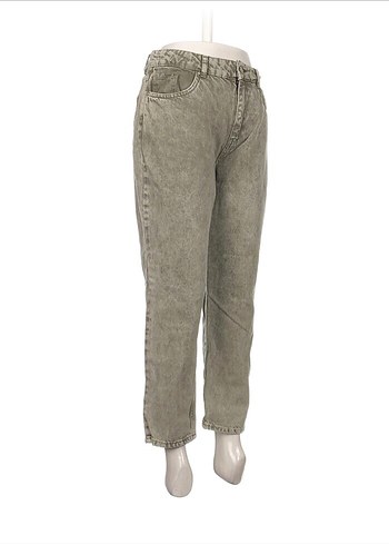 Trendyol & Milla Gri Bej Rahat Kesim Midi Denim Pantolon
