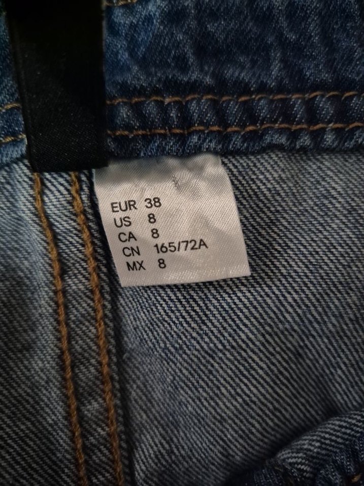 H&M Düğmeli Mavi Kot Midi Tulum - Görsel 3