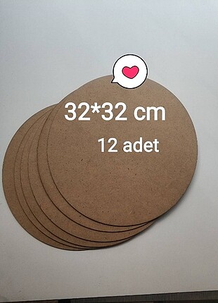 12 adet 3 mm ham MDF 32 cm çaplı supla