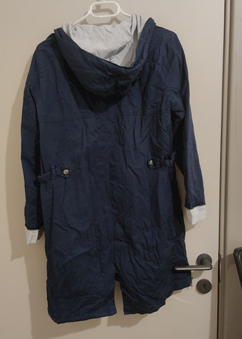 Düğmeli Lacivert Midi Denim Kadın Ceket - Görsel 6