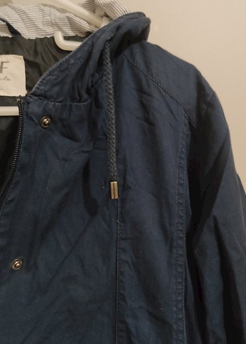 Düğmeli Lacivert Midi Denim Kadın Ceket - Görsel 3