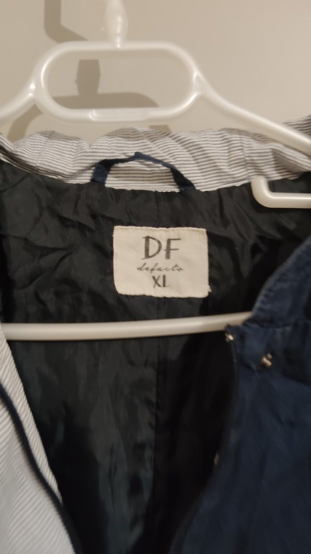 Düğmeli Lacivert Midi Denim Kadın Ceket - Görsel 2