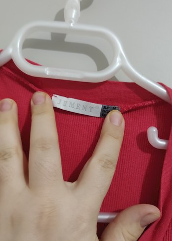 Pembe V Yaka Kısa Kollu Kadın Tişört - Görsel 3