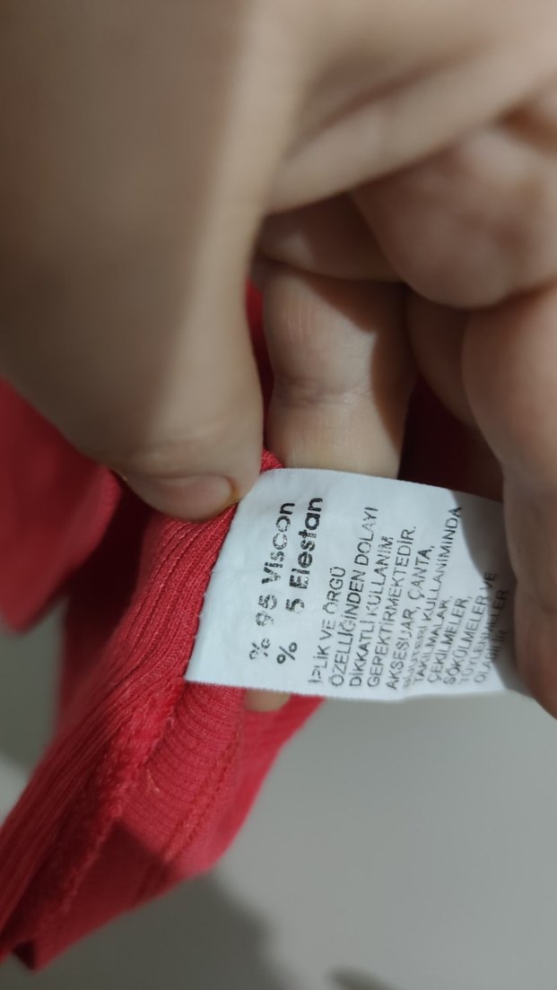 Pembe V Yaka Kısa Kollu Kadın Tişört - Görsel 4