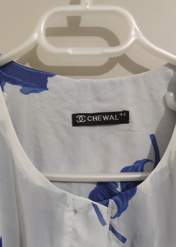 Mavi Çiçekli Uzun Bohem Elbise - Görsel 3