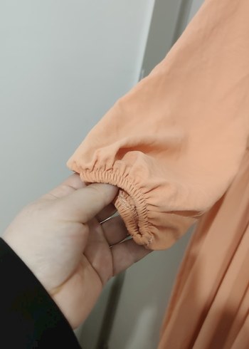 Bej Kadın Uzun Kollu Pilili Elbise - Görsel 4