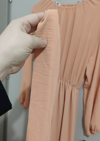 Bej Kadın Uzun Kollu Pilili Elbise - Görsel 5