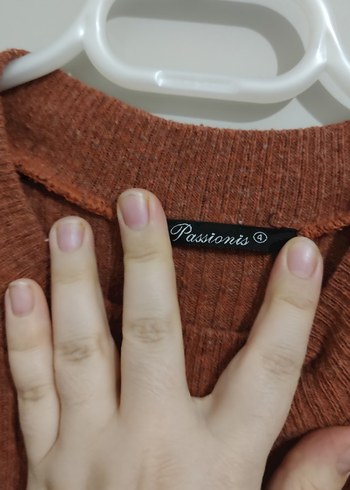 Kahverengi Uzun Kollu Triko Elbise - Görsel 4