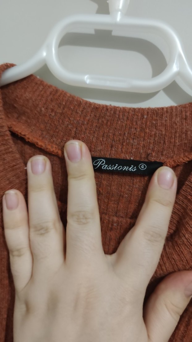 Kahverengi Uzun Kollu Triko Elbise - Görsel 4