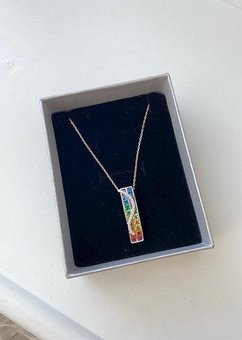 Zen Diamond Sina pırlanta renkli gümüş kolye