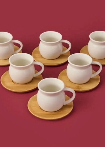 Bambu tabaklı kahve fincanı takımı - Görsel 3