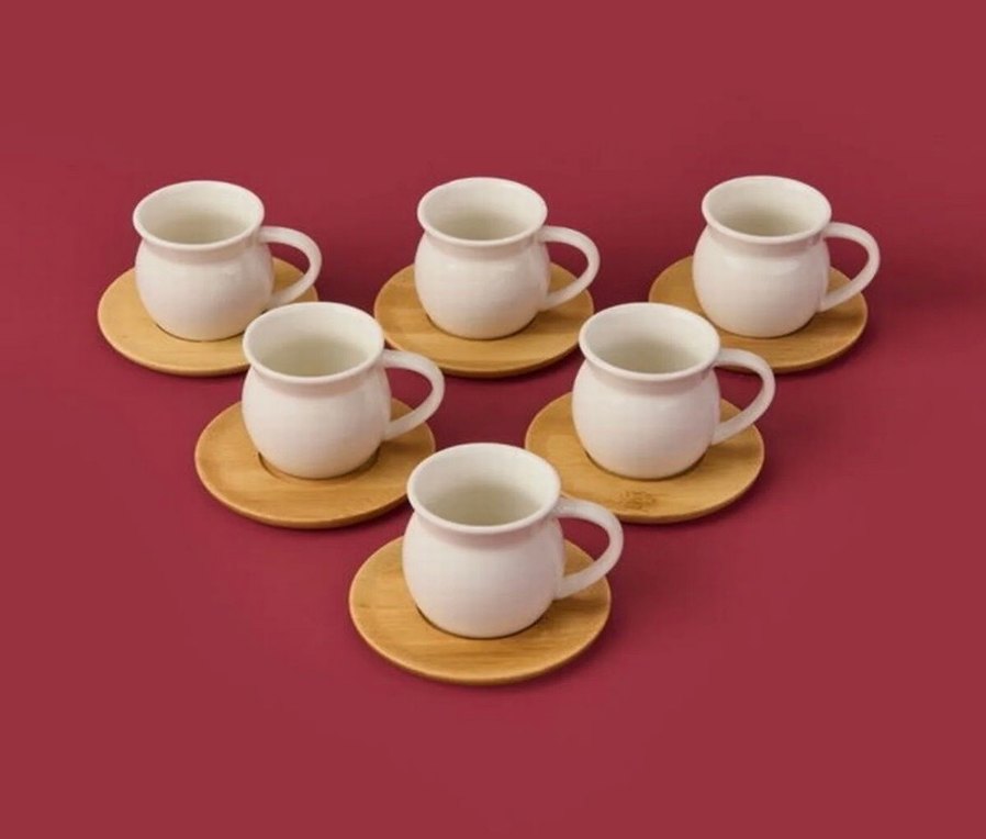 Bambu tabaklı kahve fincanı takımı - Görsel 3