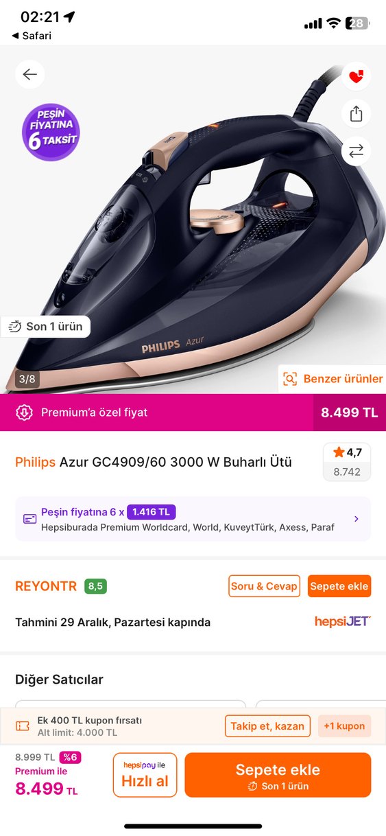 Philips Azur Ütü - Görsel 2