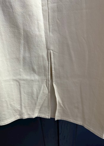 Beyaz Rahat Kesim Keten Kadın etek - Görsel 4