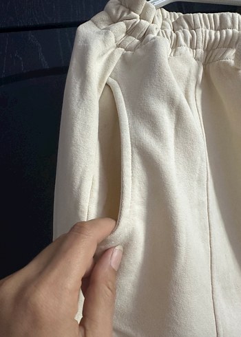 Beyaz Rahat Kesim Keten Kadın etek - Görsel 2