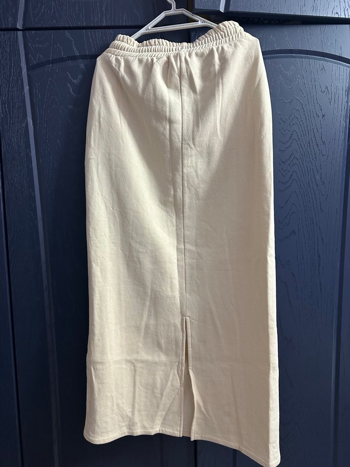 Beyaz Rahat Kesim Keten Kadın etek - Görsel 3