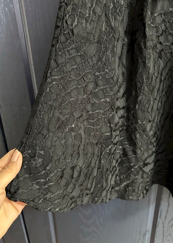 Drapeli Siyah Uzun Kadın Etek - Görsel 2