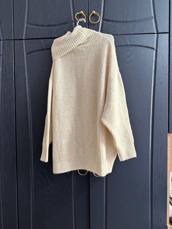 Beyaz Boğazlı Triko Kadın Kazak - Görsel 5