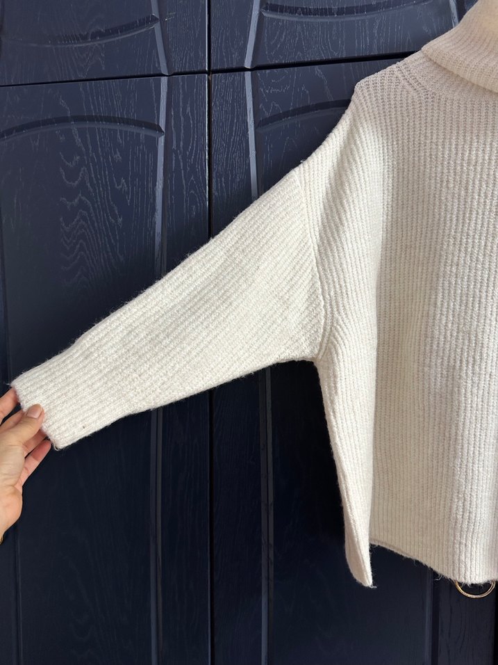 Beyaz Boğazlı Triko Kadın Kazak - Görsel 2