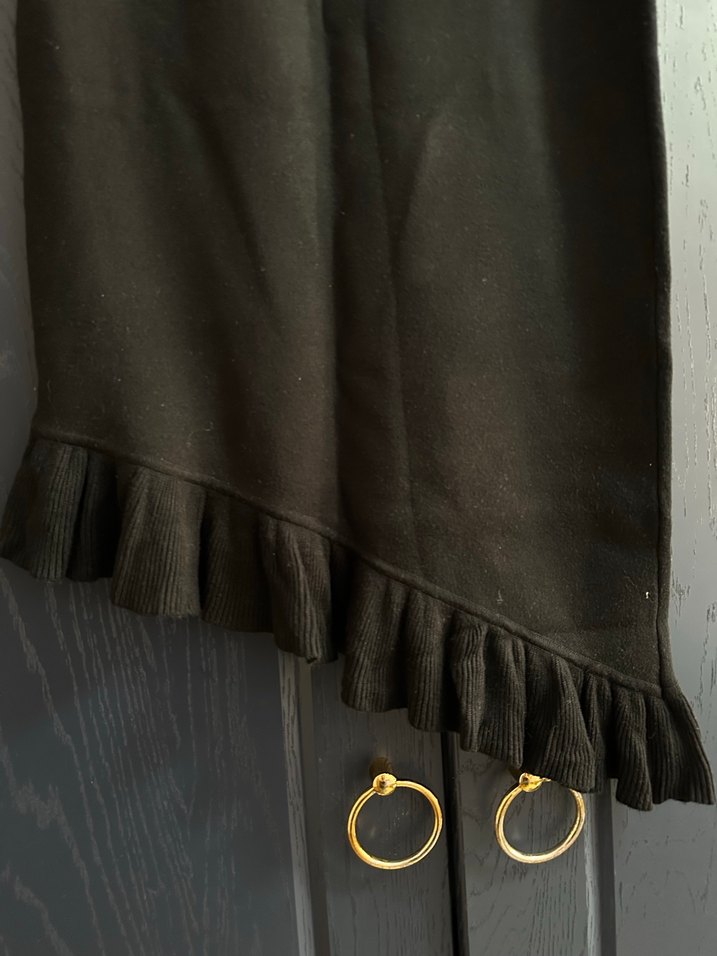 Kadın Siyah Midi Etek Volanlı - Görsel 2