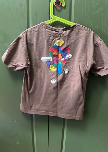 Düğmeli Baskılı Kahverengi Erkek Tişört - Görsel 4