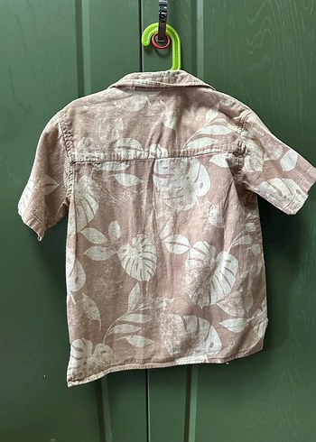 Erkek Çocuk Kısa Kollu Bej Keten Gömlek - Görsel 3