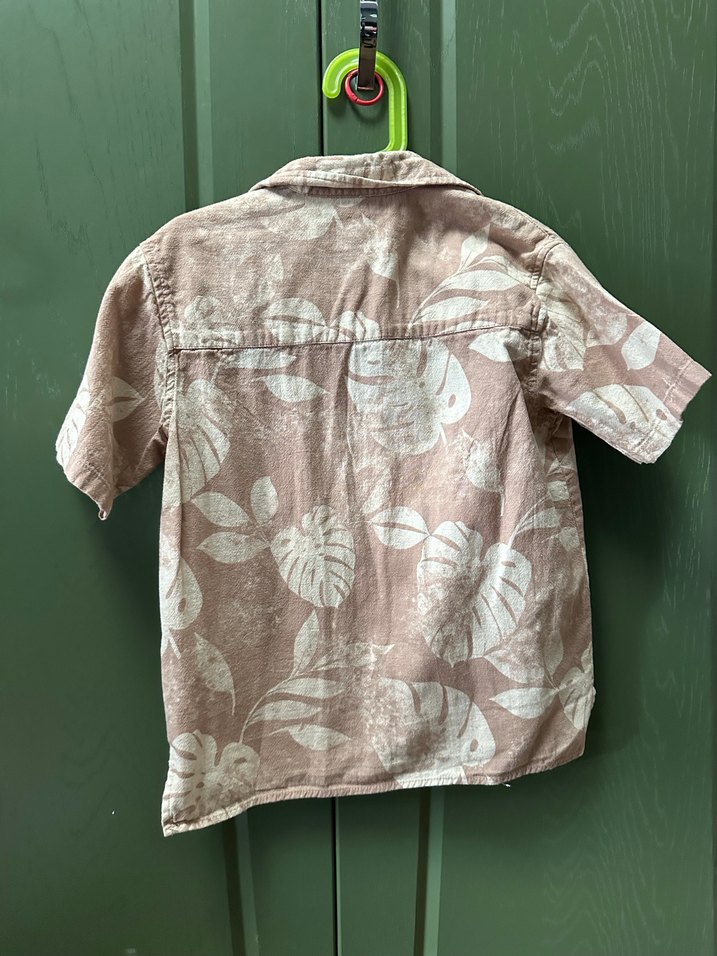 Erkek Çocuk Kısa Kollu Bej Keten Gömlek - Görsel 3