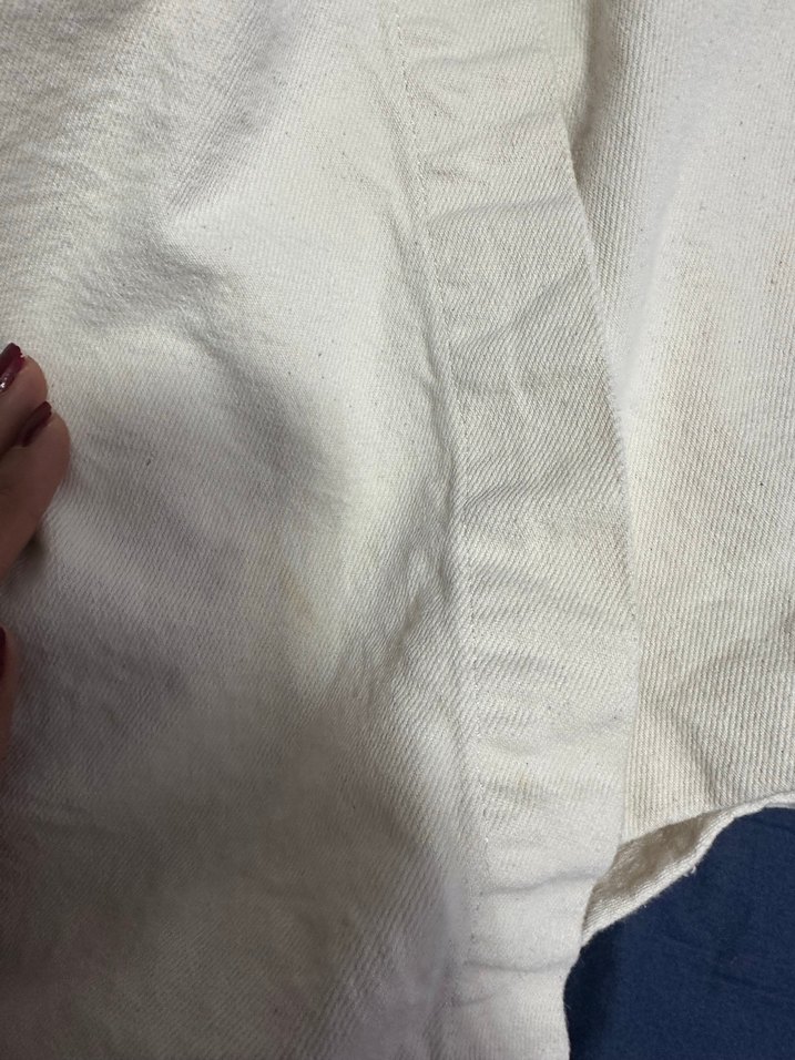 Düğmeli Beyaz Keten Hamile Mini Şort - Görsel 5