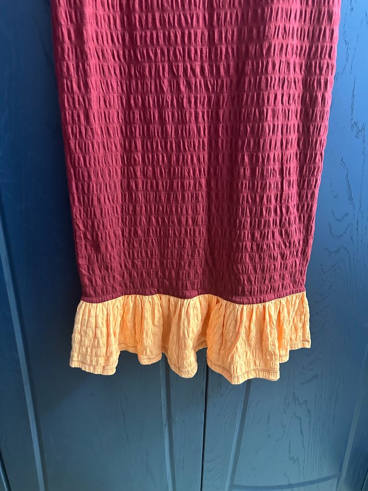 Renkli Volanlı Uzun Bohem Elbise - Görsel 2