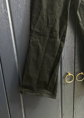 Kadın Siyah Bol Kesim Midi Kot Pantolon - Görsel 3